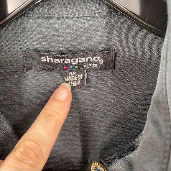 Sharagano Women’s Elbow Sleeve Zipper Front Collared Neck Zipper Front Dress 4P - Picture 2 of 3